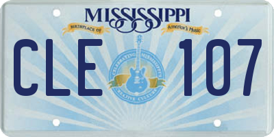 MS license plate CLE107