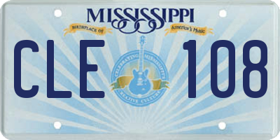 MS license plate CLE108
