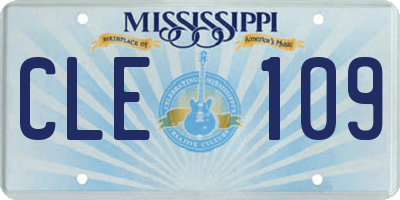 MS license plate CLE109