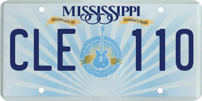 MS license plate CLE110