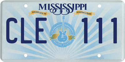 MS license plate CLE111