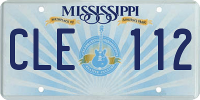 MS license plate CLE112