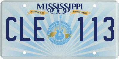 MS license plate CLE113