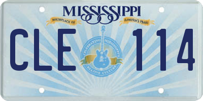 MS license plate CLE114