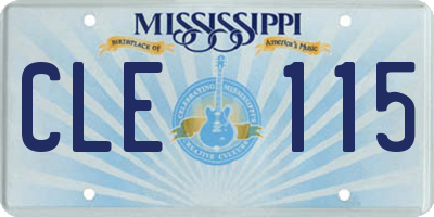 MS license plate CLE115