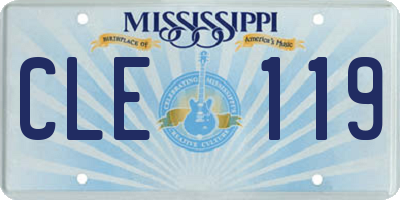 MS license plate CLE119
