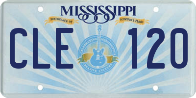 MS license plate CLE120