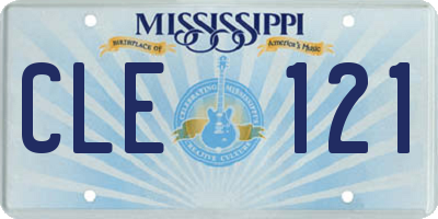 MS license plate CLE121