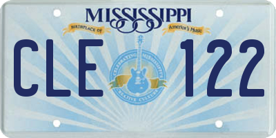 MS license plate CLE122