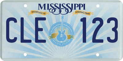 MS license plate CLE123