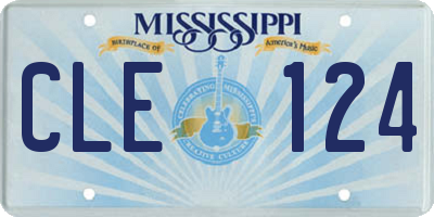 MS license plate CLE124