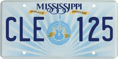 MS license plate CLE125