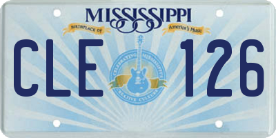 MS license plate CLE126
