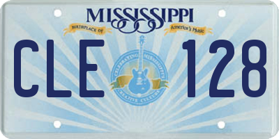 MS license plate CLE128