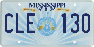 MS license plate CLE130