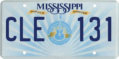 MS license plate CLE131