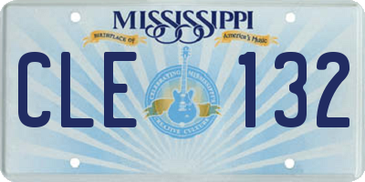 MS license plate CLE132
