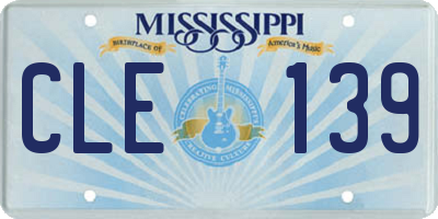 MS license plate CLE139