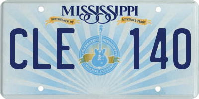 MS license plate CLE140