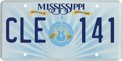 MS license plate CLE141