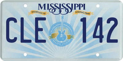 MS license plate CLE142