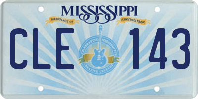 MS license plate CLE143