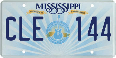 MS license plate CLE144