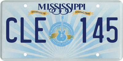 MS license plate CLE145