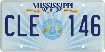MS license plate CLE146