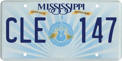 MS license plate CLE147