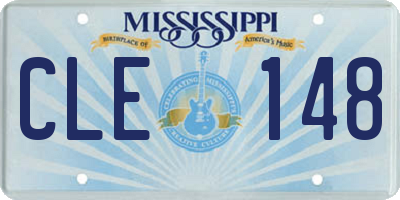 MS license plate CLE148