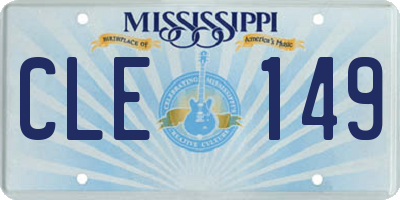 MS license plate CLE149