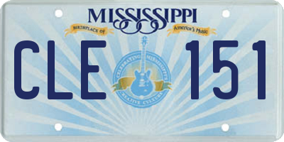 MS license plate CLE151