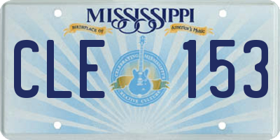 MS license plate CLE153
