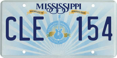 MS license plate CLE154