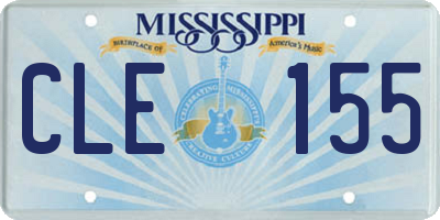 MS license plate CLE155