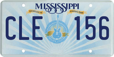 MS license plate CLE156