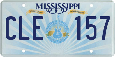 MS license plate CLE157