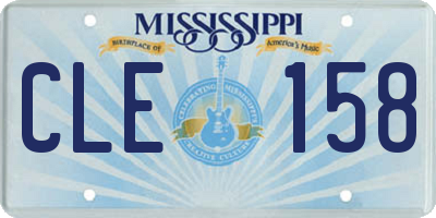 MS license plate CLE158