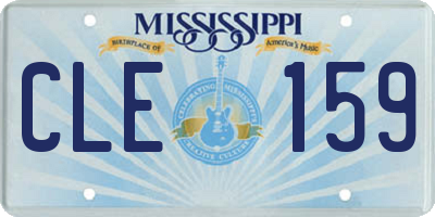 MS license plate CLE159