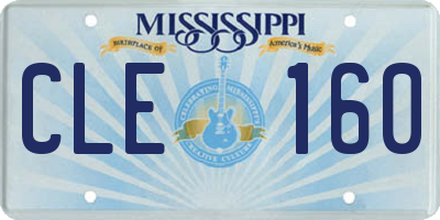MS license plate CLE160