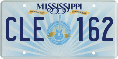 MS license plate CLE162