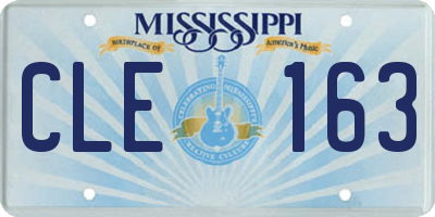 MS license plate CLE163