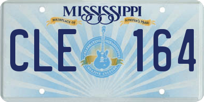 MS license plate CLE164