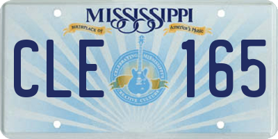 MS license plate CLE165