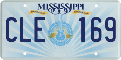 MS license plate CLE169
