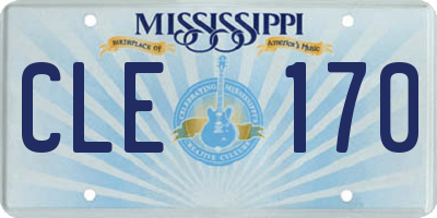 MS license plate CLE170