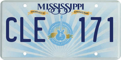 MS license plate CLE171