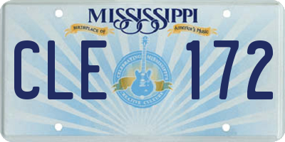 MS license plate CLE172