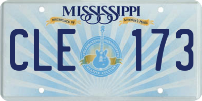 MS license plate CLE173